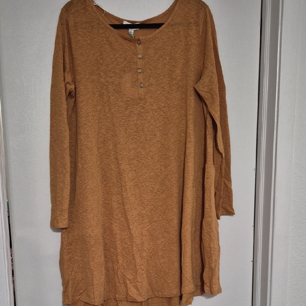 NWT Umgee Golden Brown Long Sleeve Dress